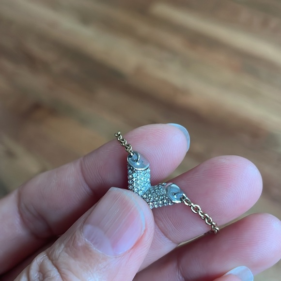 Auth Louis Vuitton Essential V Strass Necklace M68033 Crystal - Picture 17 of 17